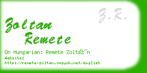 zoltan remete business card